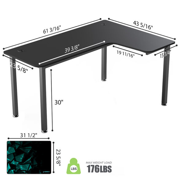 Γραφείο - Eureka Ergonomic® ERK-CD-L01L-60B-V4 - Image 11