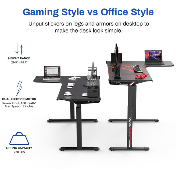 Gaming Γραφείο - Eureka Ergonomic® ERK-EGD-L60R-B-US - Image 13