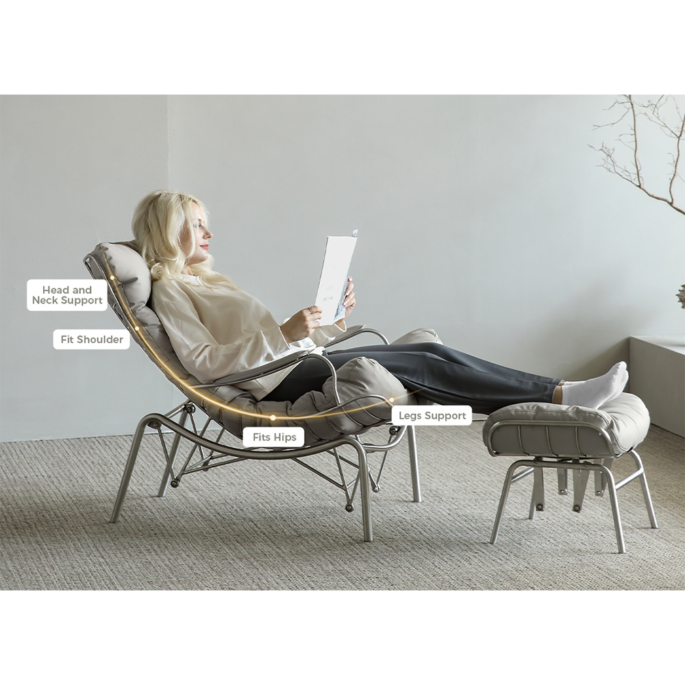 Κουνιστή Πολυθρόνα Liam με Πουφ - Eureka Ergonomic® ERK-LS02-GY - Image 12